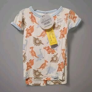 Milkberry 2pc Dinosaur Pajama Set‎ Bamboo 3T NWT UNISEX